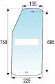 Steklo spredaj spodaj (pri nogah) LEVO/DESNO UTB 530 KABINA ORAŠJE NT (10272)